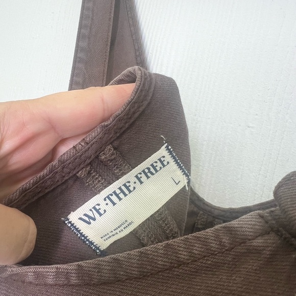 Free People - High Roller Slouchy Relaxed Adjustable Straps Overall Shorts SZ LG - Picture 11 of 12